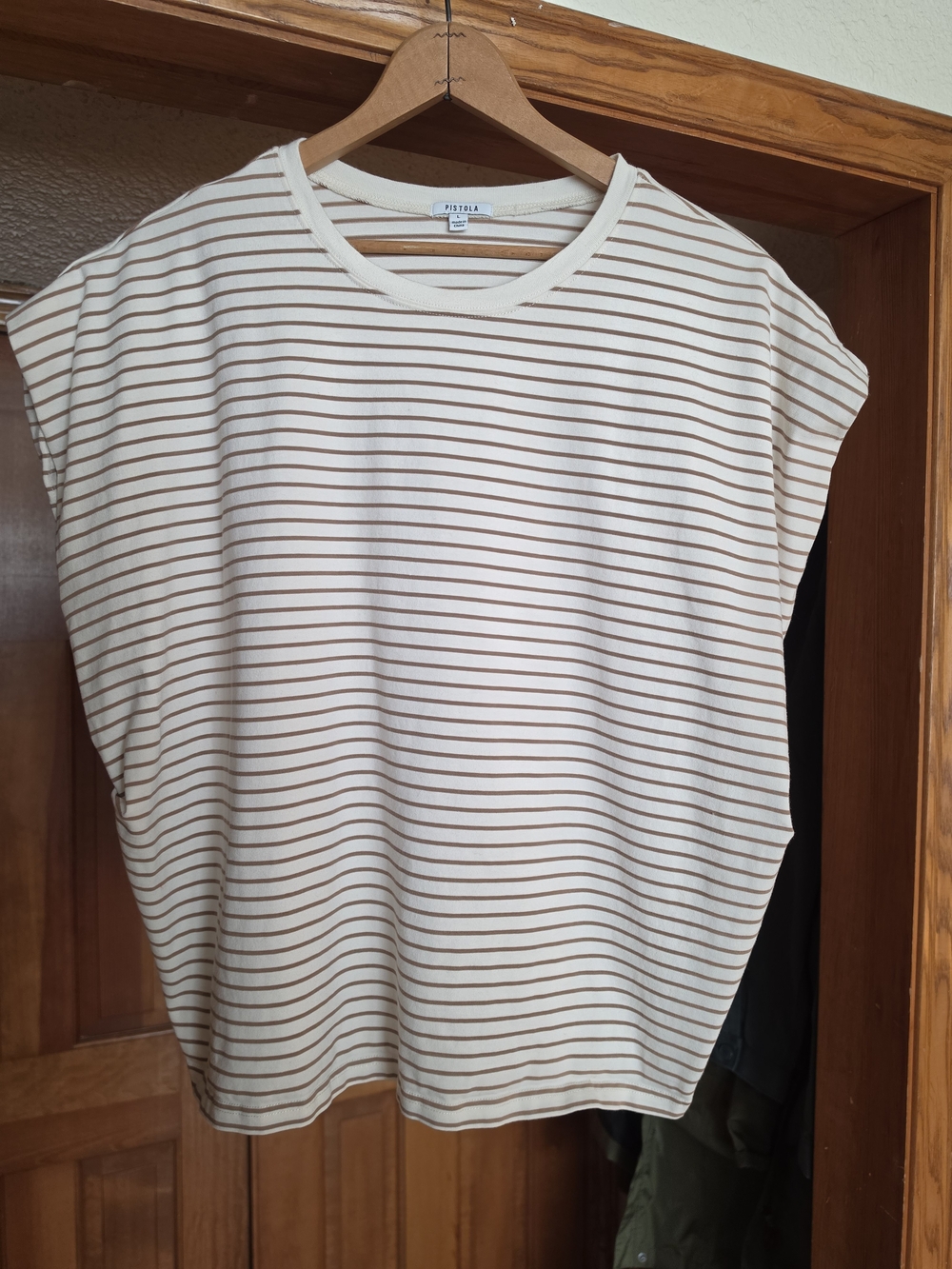 pistola Cream with Brown Stripe Tee